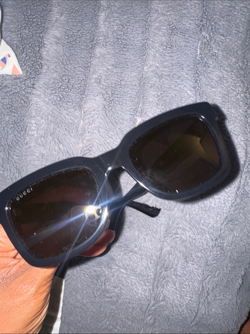 Gucci Men's Black Square Sunglasses with Red-Lined Case - Picture 2 of 4